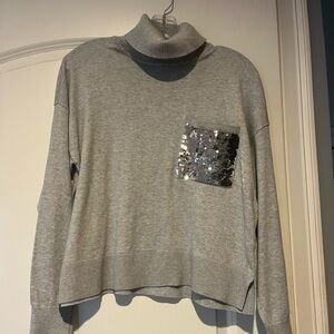 DKNY Light Gray Ribbed Sweater